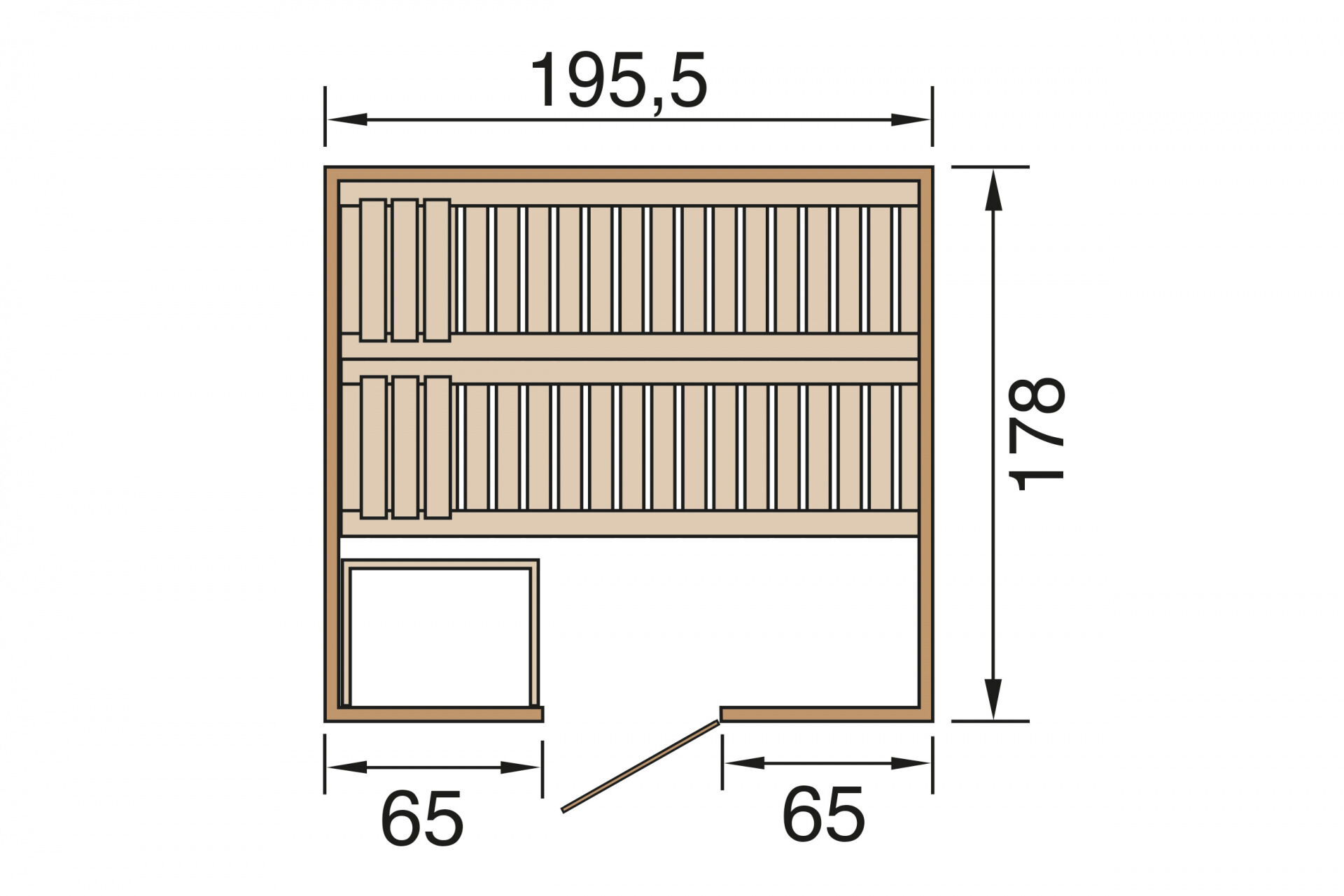 weka Premium-Massivholzsauna 45 mm BERGEN 2, ohne Ofen, ohne Beleuchtung
