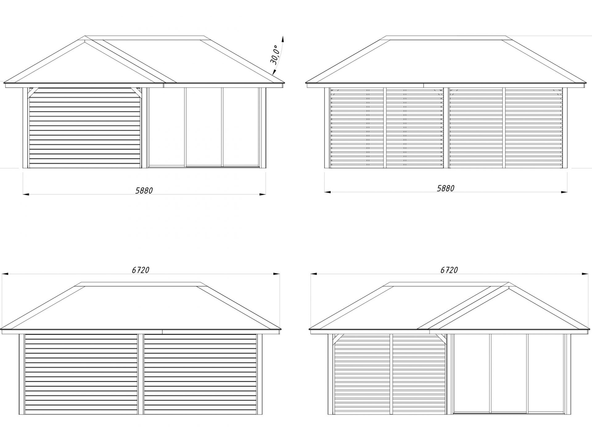 Palmako Pavillon Bianca 24,9 m2 Set 211 Slide