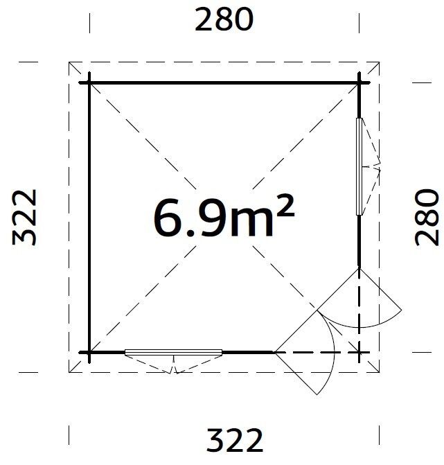 Palmako 5 Eck Gartenhaus Melanie 6,9 m²