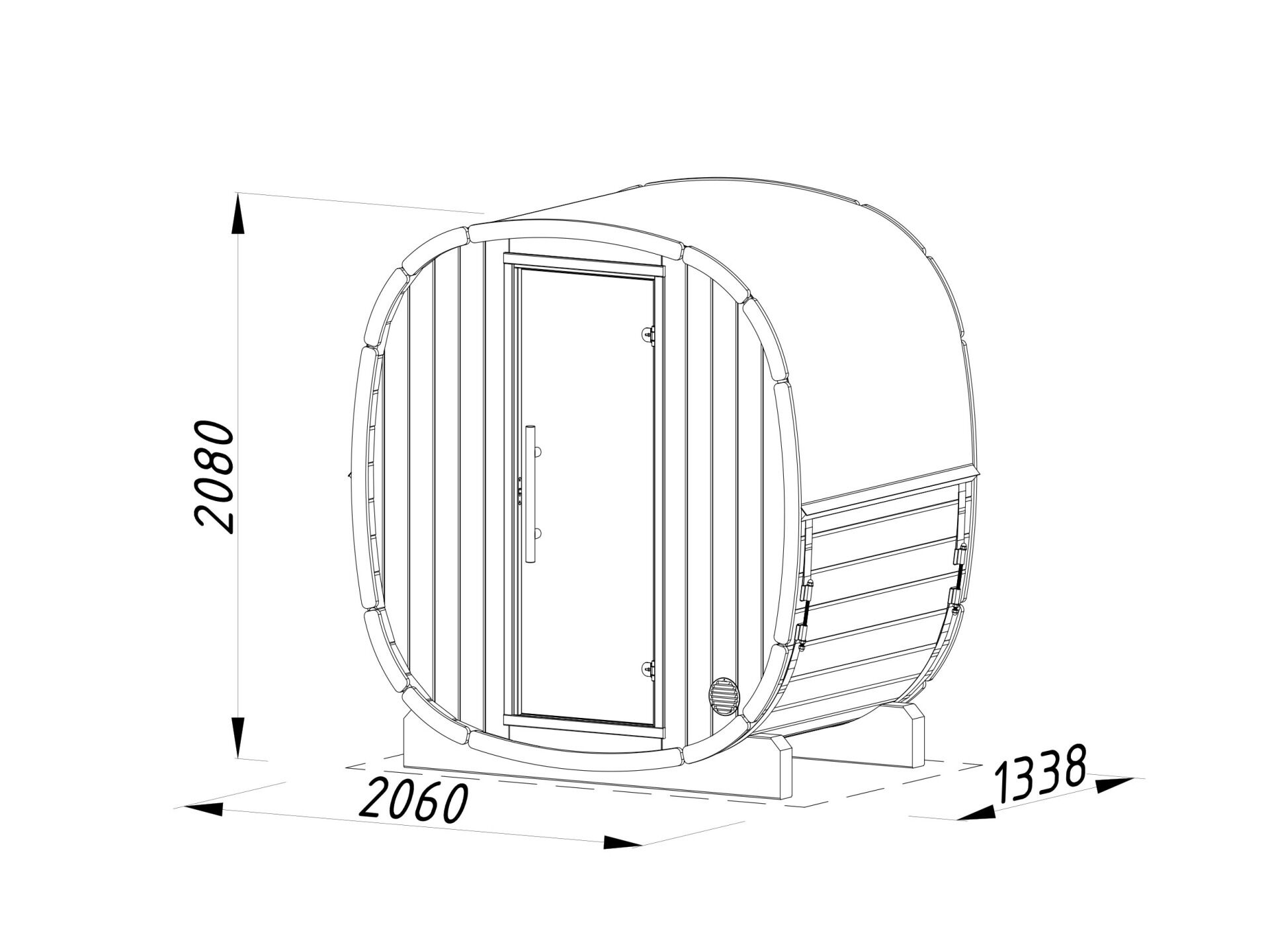 Palmako Fasssauna Astra 1,1 Thermoholz