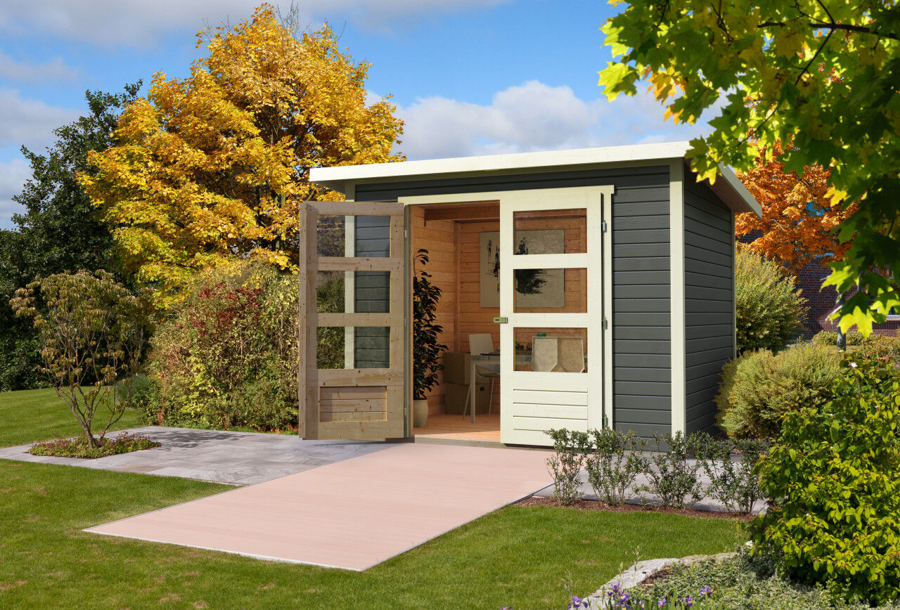 Pultdach Gartenhaus Stockach 4 terragrau