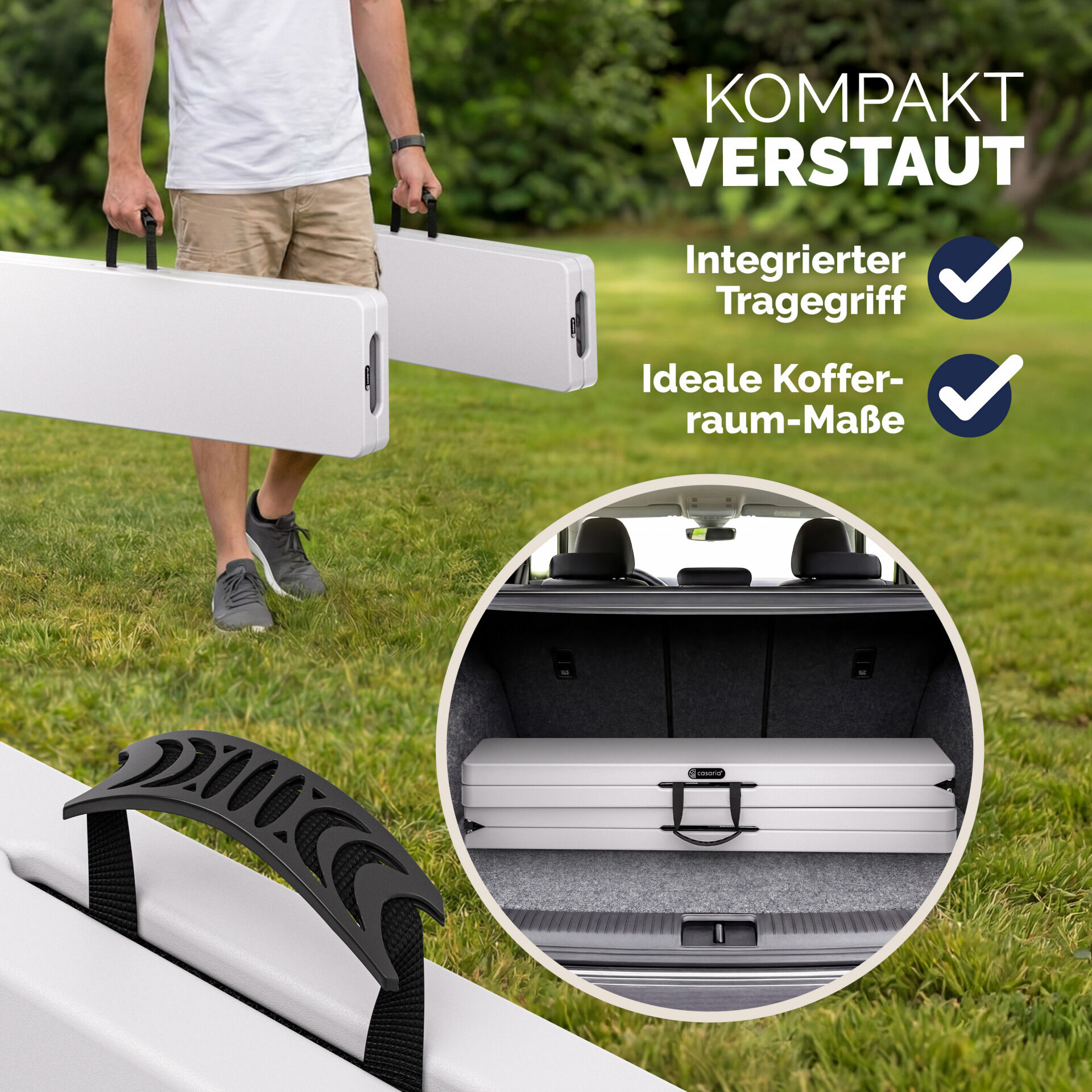 Bierbank 2er-Set klappbar platzsparend für 8 Personen 200kg je Bank
