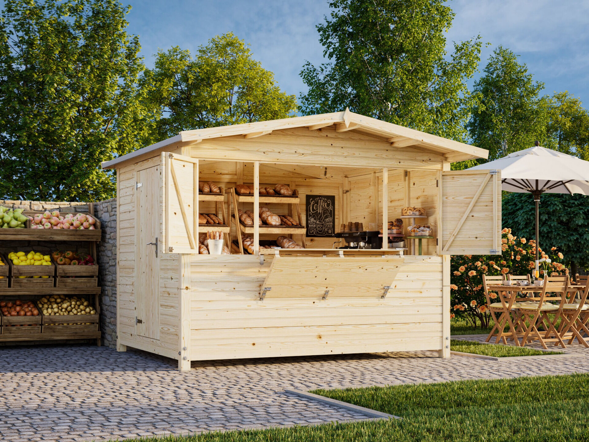 Palmako Marian 6,2 m2 - Klappbarer Marktstand
