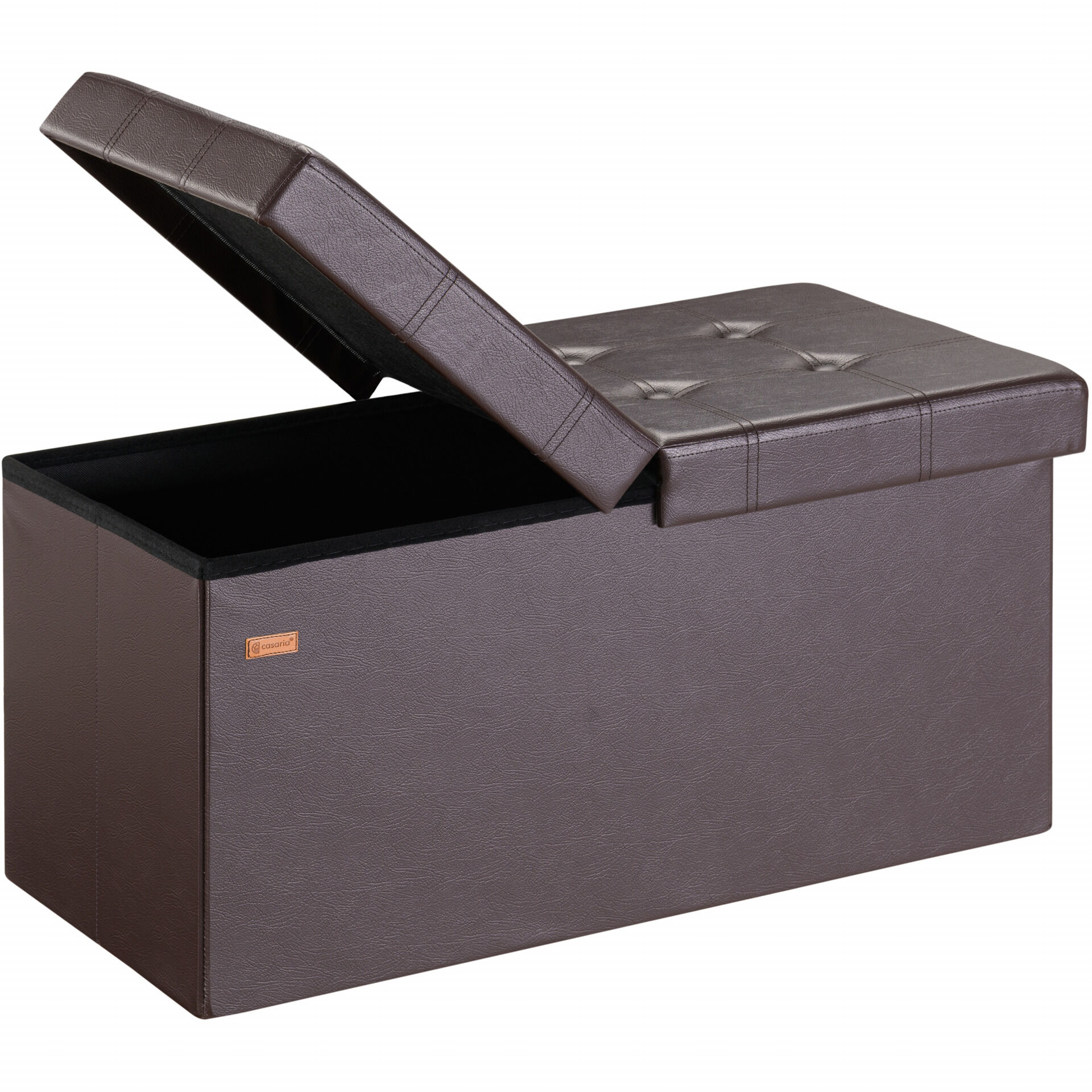 Sitzbank Braun 80x40x40cm mit Stauraum faltbar