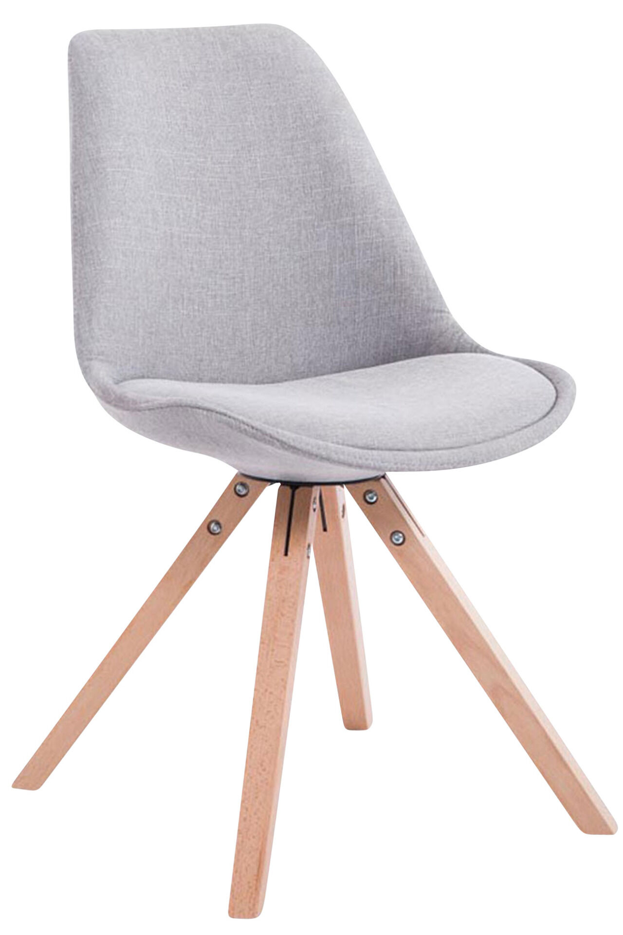 4er Set Besucherstuhl Toulouse Stoff Square Natura, grau