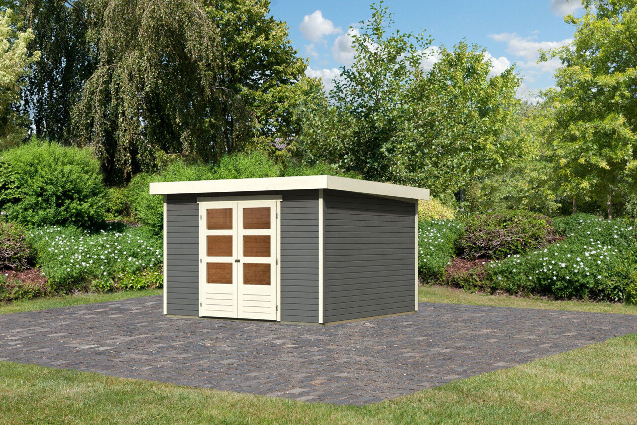 Flachdach Gartenhaus Askola 6 terragrau
