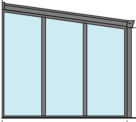 Seitenwand aus Glas links anthrazit 3 m