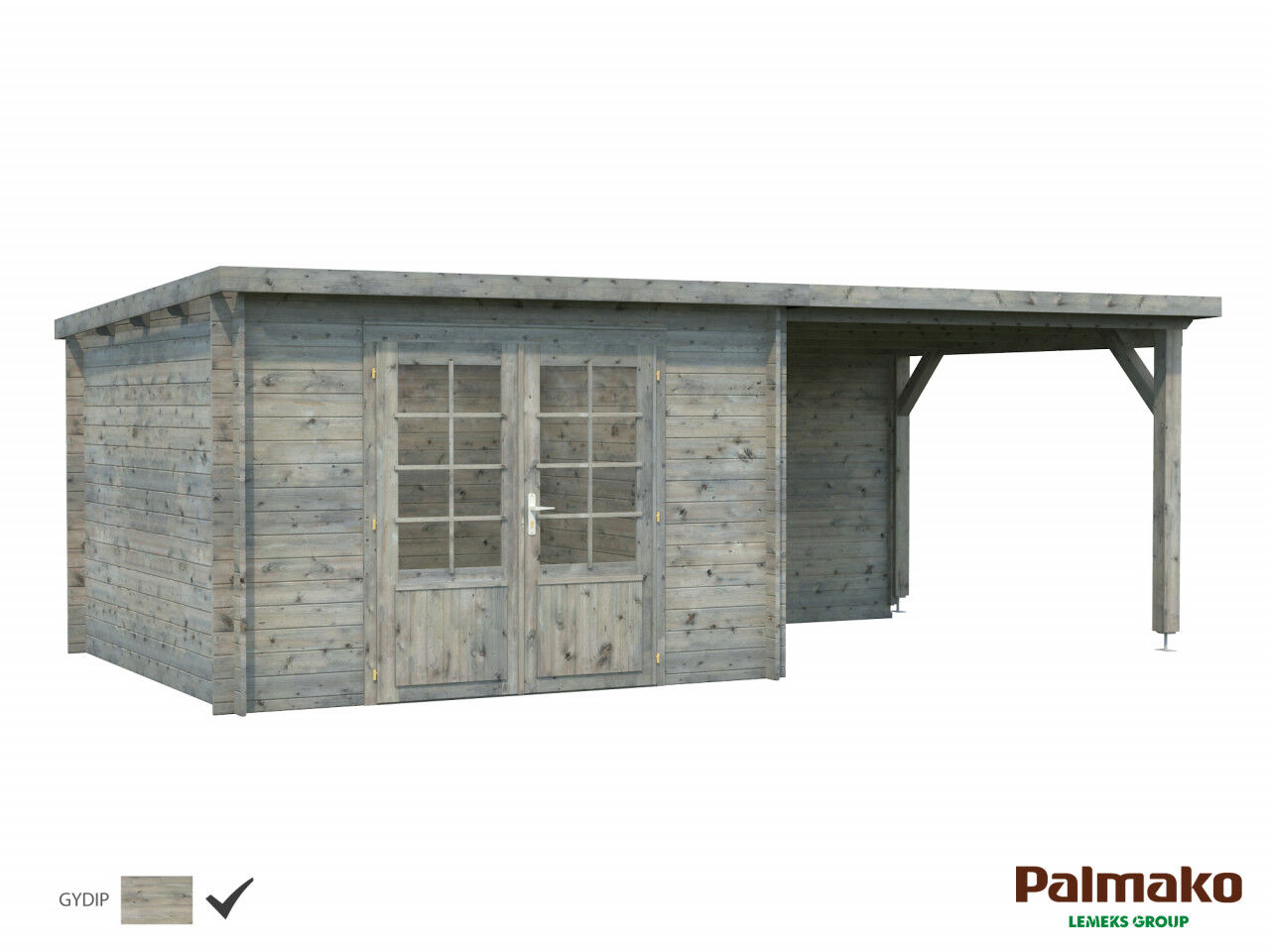 Flachdach Palmako Gartenhaus Ella 8,7+8,2 m²