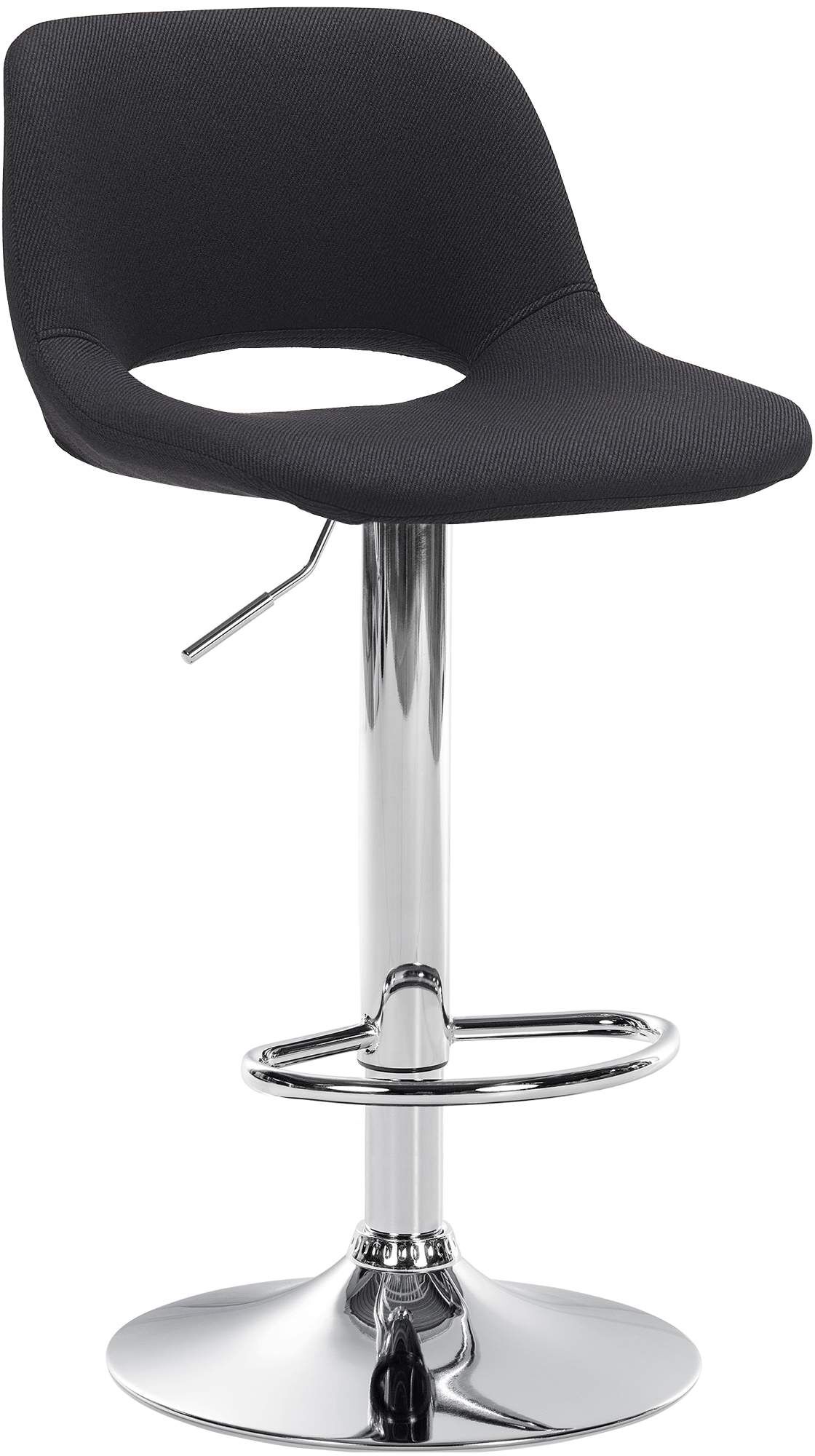 Barhocker Camden Stoff chrom, schwarz