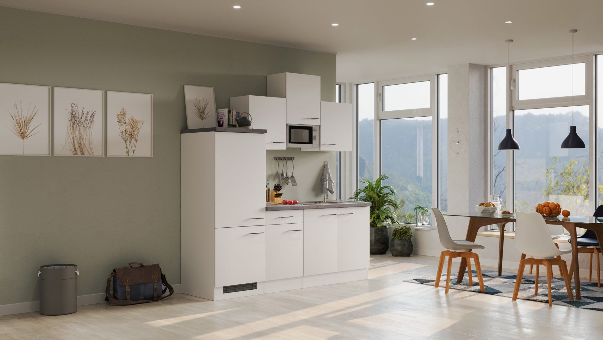 Singleküche VITA 210 cm mit E-Geräten