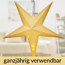 Papierstern LED Creme Ø60cm Punkte 5 Arme