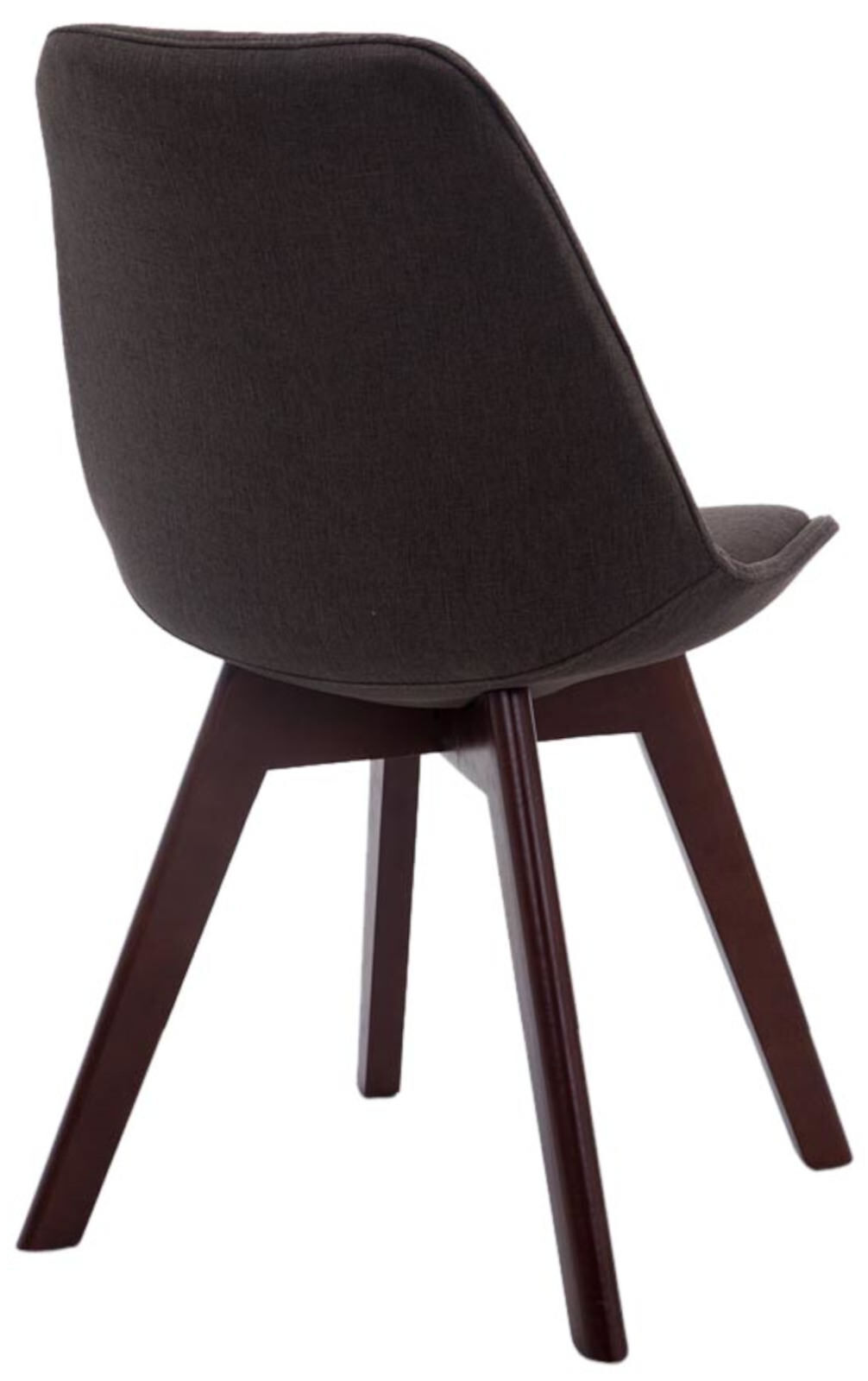 4er Set Besucherstühle Borneo V2 Walnuss Stoff, dunkelgrau
