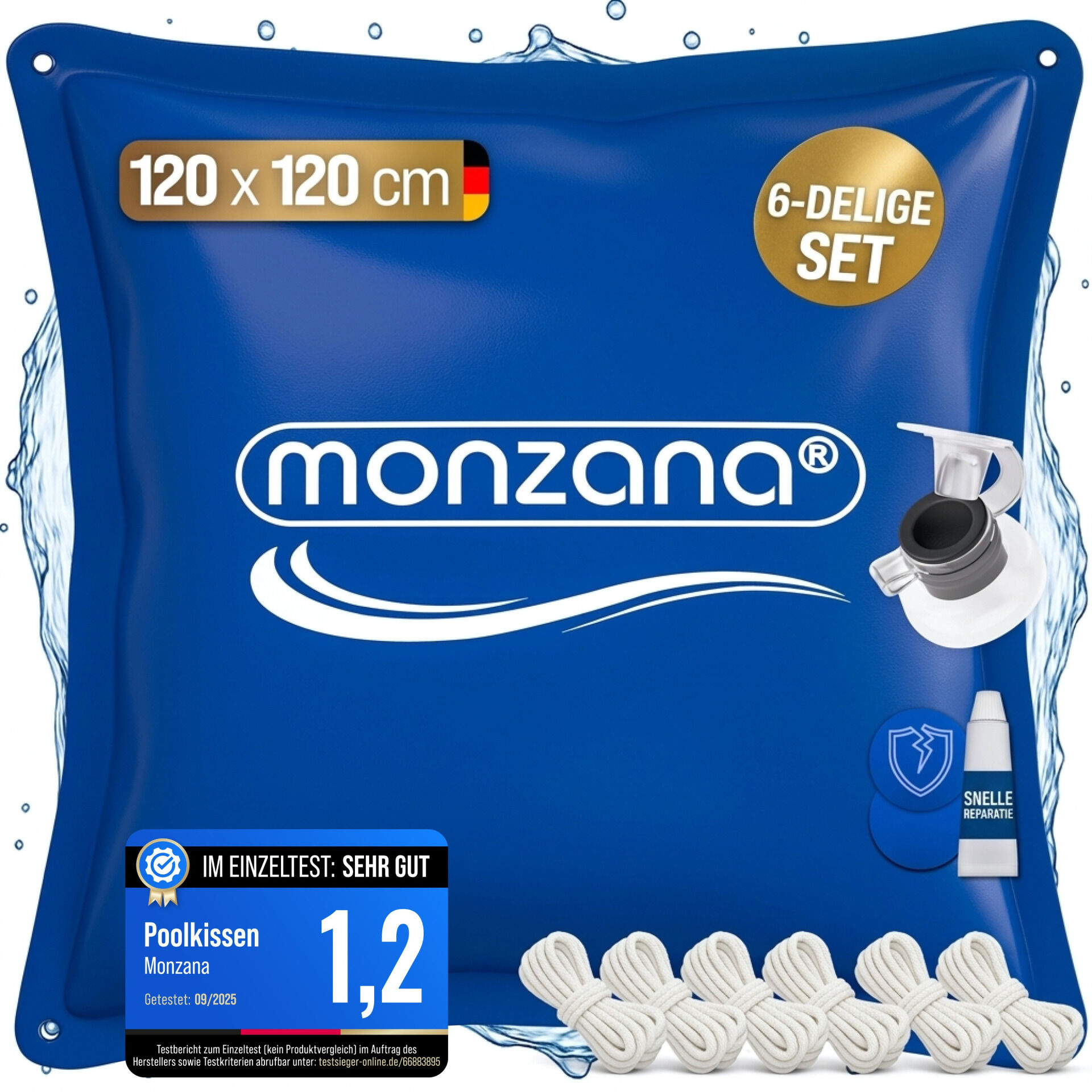 Poolkissen 6er-Set Blau 120x120cm -20°C