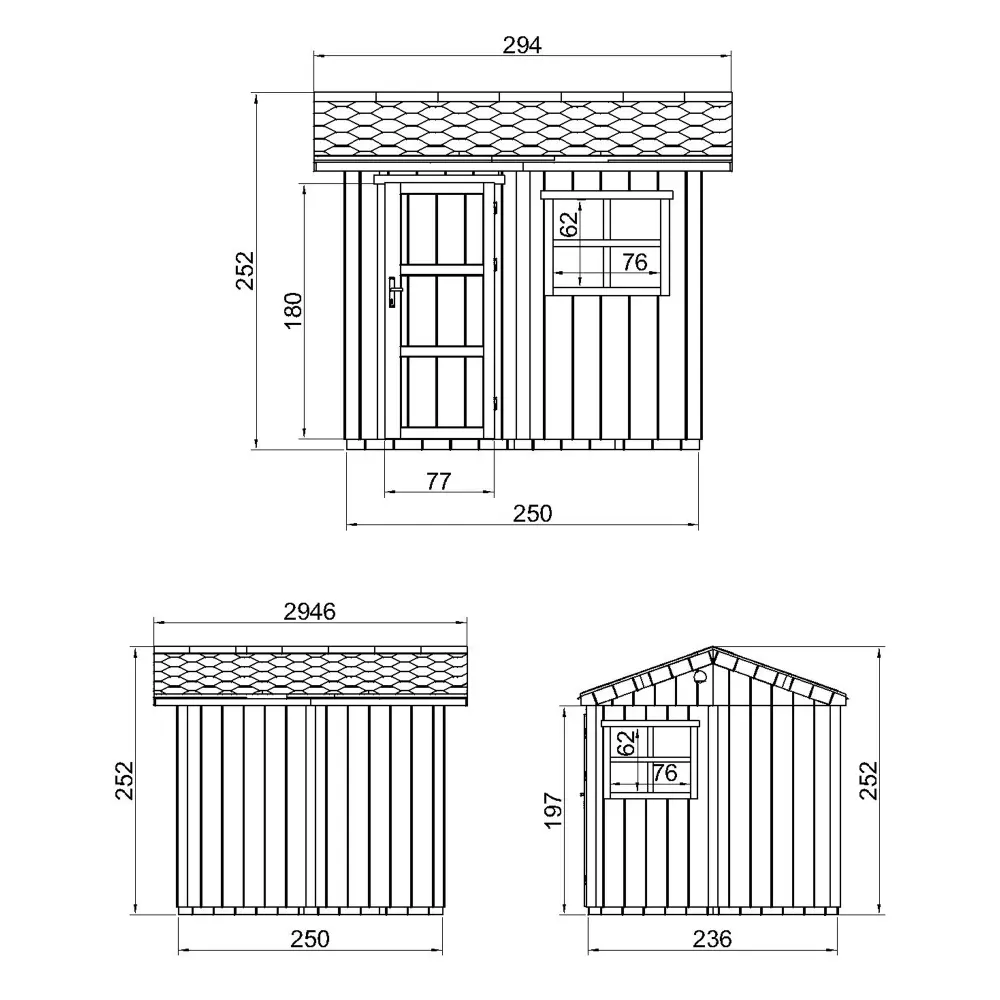 Gartenhaus Polly 3 mit LP® SmartSide® M913 – 236 x 250 cm – 6 m2