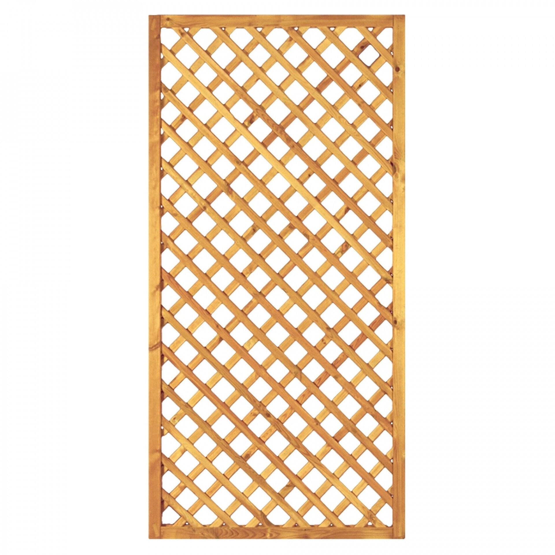 Diagonal-Rankzaun 90 x 180 cm, MW 6 x 6 cm, Rahmen 45/45 mm, kdi grün, Leisten 12 x 30 mm, genagelt