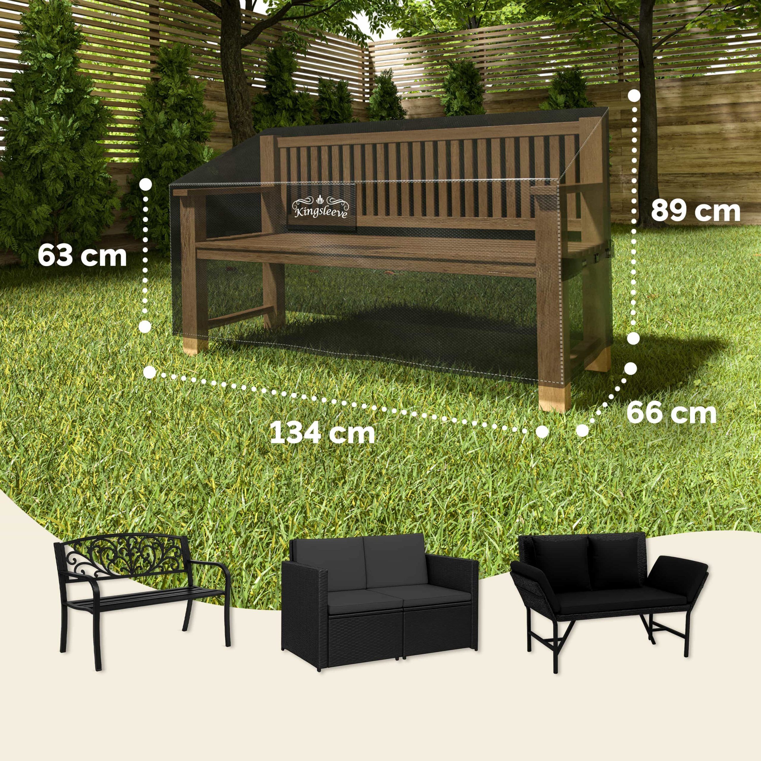 Abdeckplane Gartenbank Anthrazit 134x66x63/89cm 9100mm Wassersäule