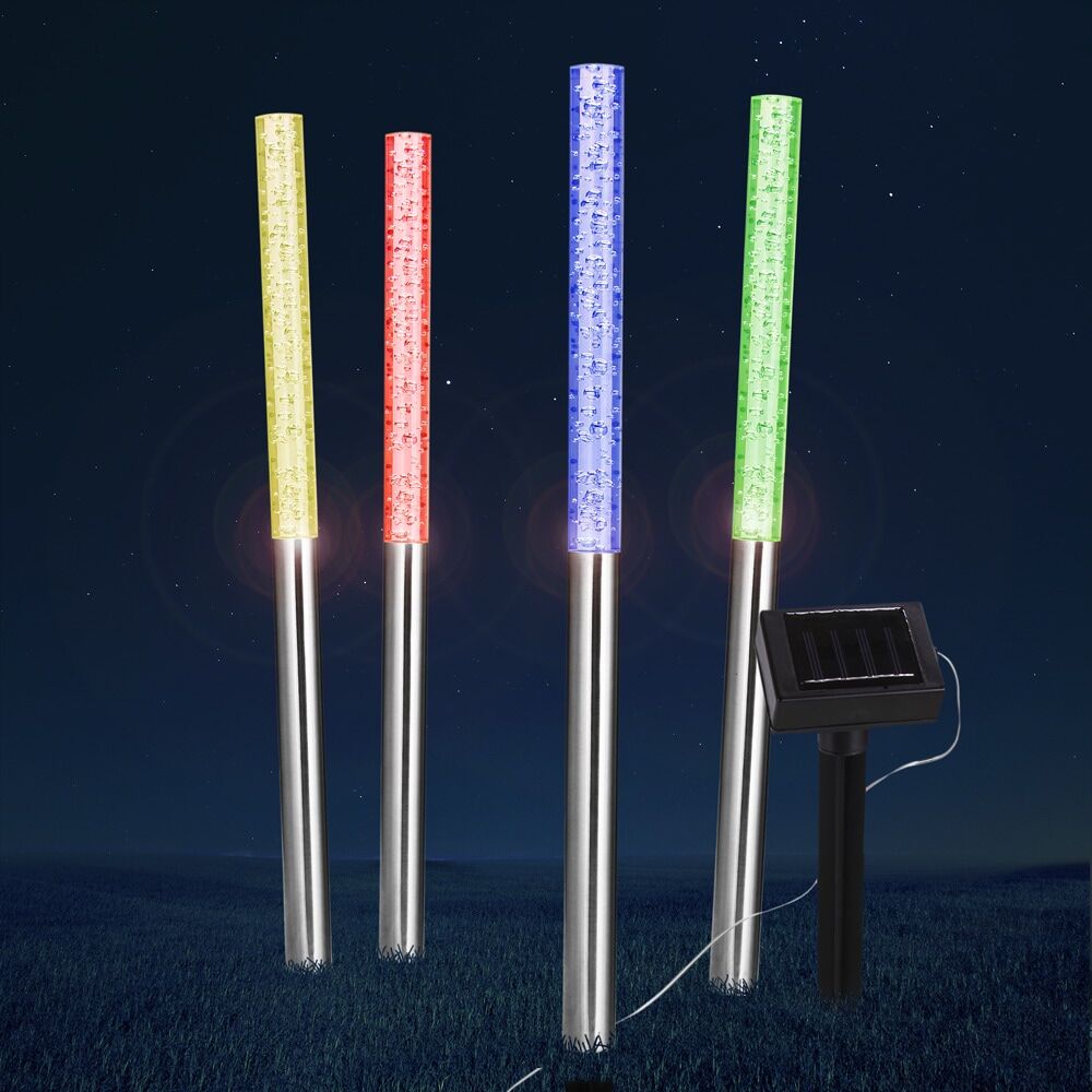 LED Solar Steckleuchte 4er-Set mit Farbwechsler