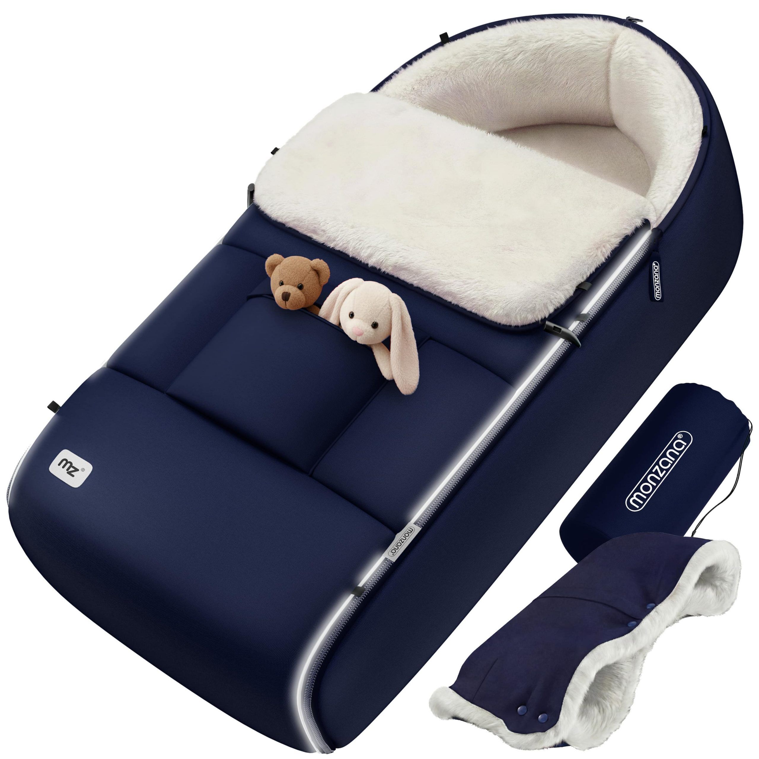 Babyfußsack Marine Kinderwagen geeignet mit Beutel