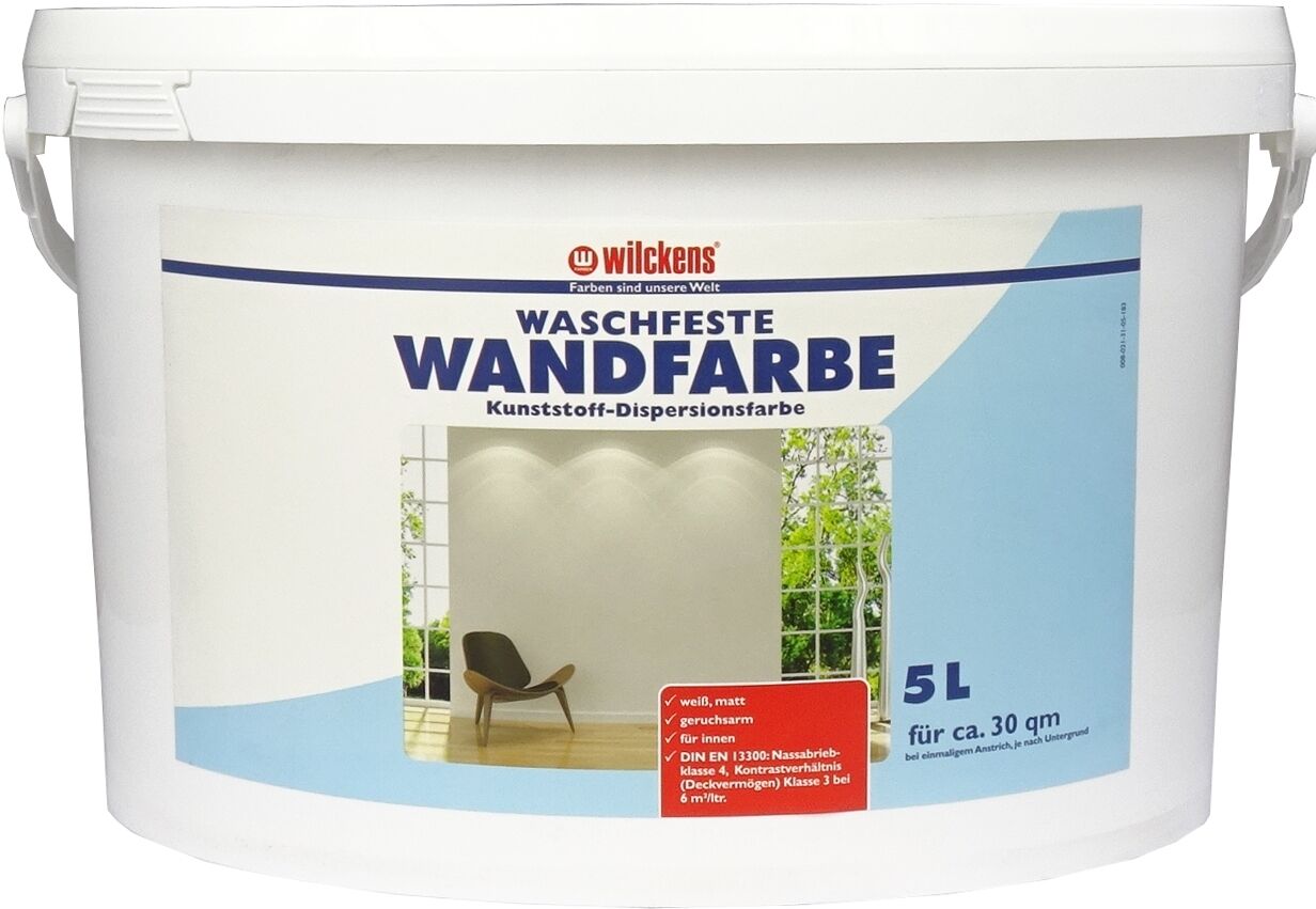 Wilckens Waschfeste Wandfarbe Weiß 5l