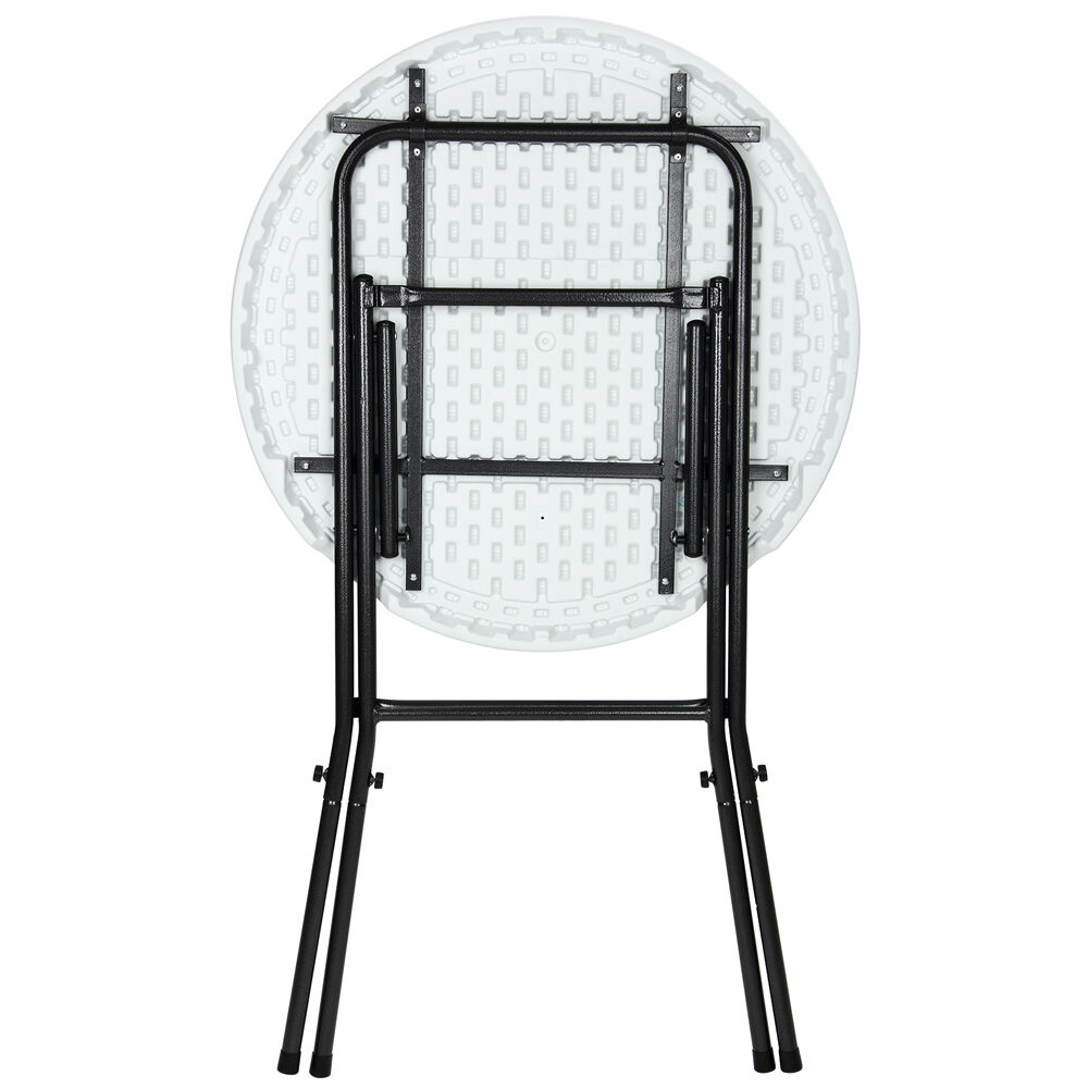 Stehtisch klappbar Kunststoff Ø72cm Weiß