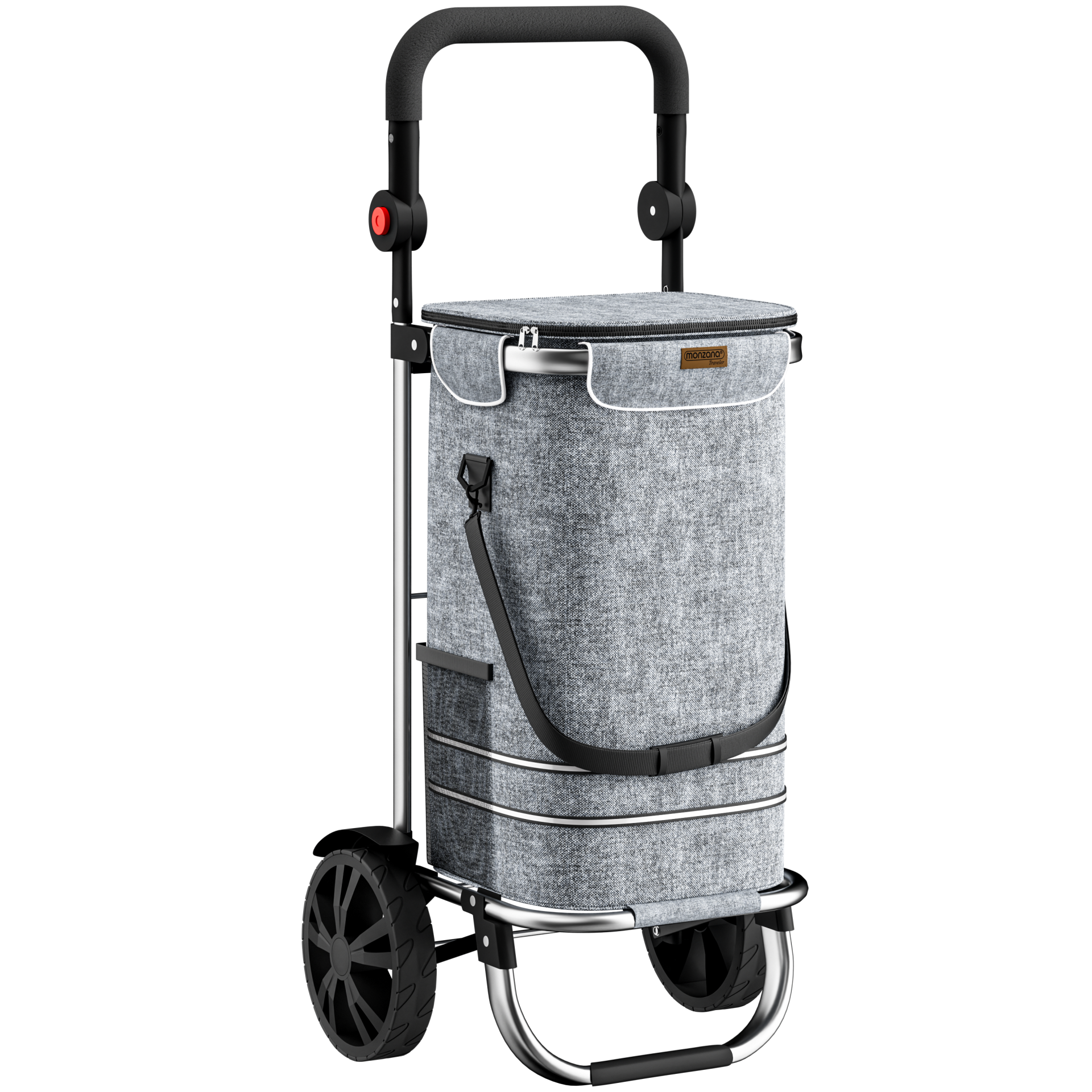 Einkaufstrolley Grau Alu 56L 31x24x54cm