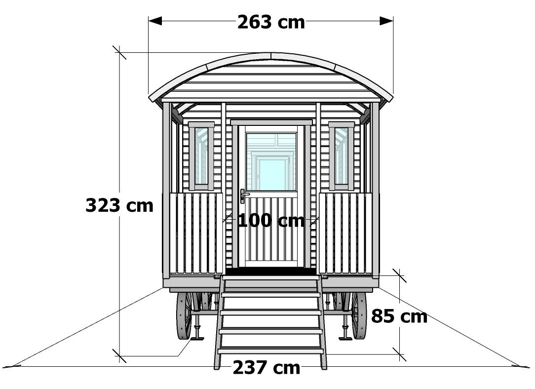 Pipowagen Tinyhaus 5m mit Veranda