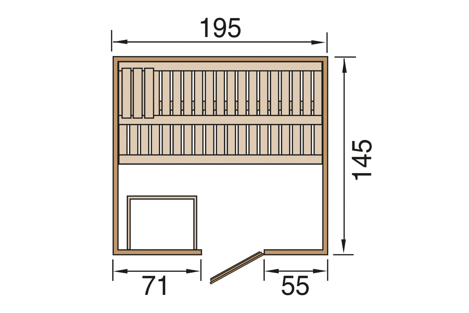 weka Design-Sauna KEMI 1, ohne Ofen, ohne Beleuchtung