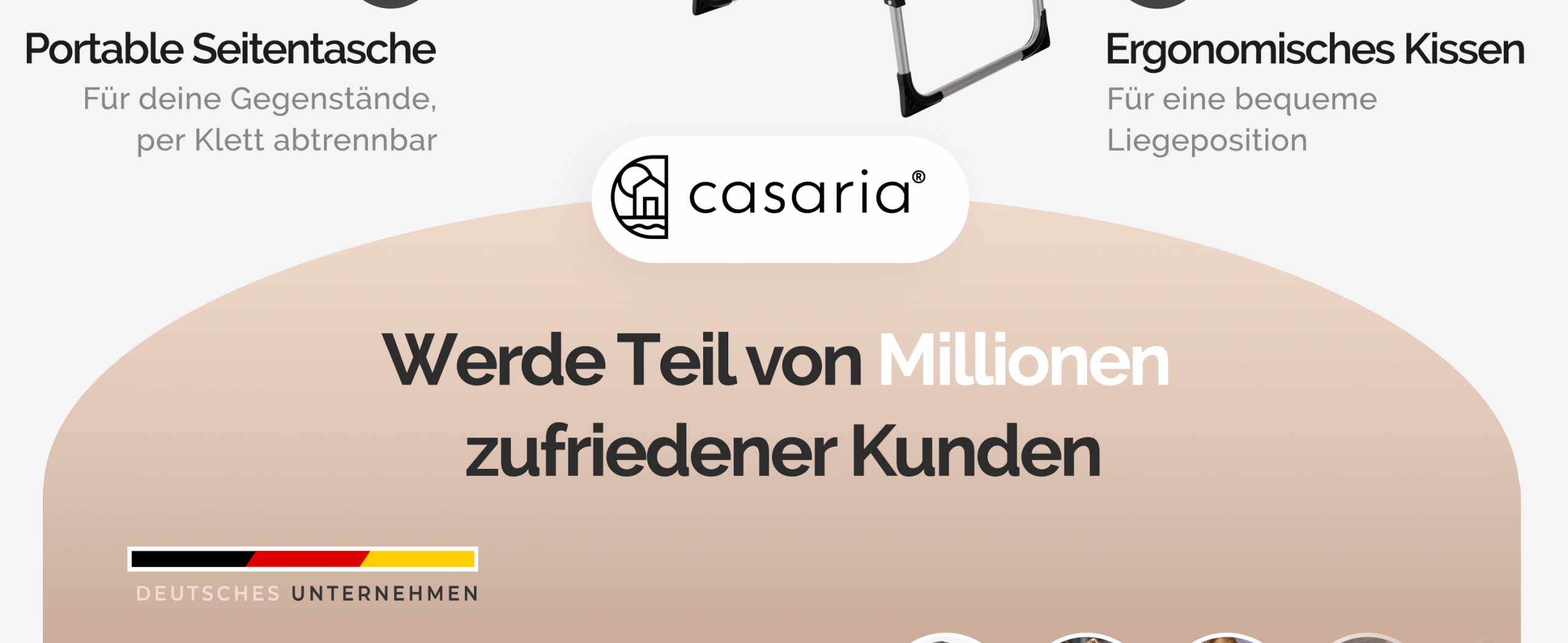 Gartenliege Malta Anthrazit 210x61x35cm Alu Sonnendach