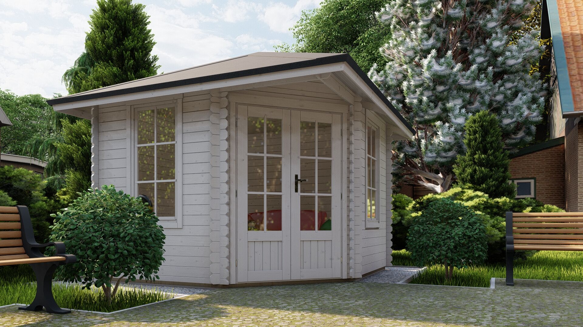 Gartenhaus Norwegen 17 Seitenansicht links