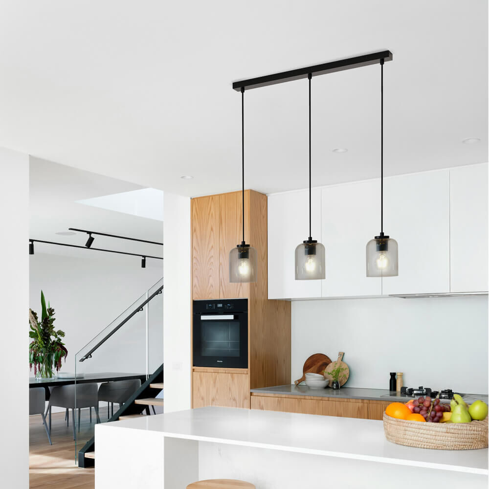 Hängeleuchte aus Glas SELINA - Rauchgrau