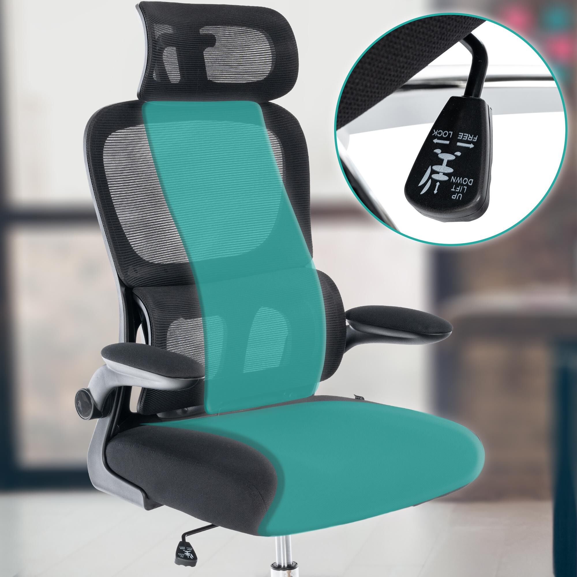 Bürostuhl Overton, schwarz