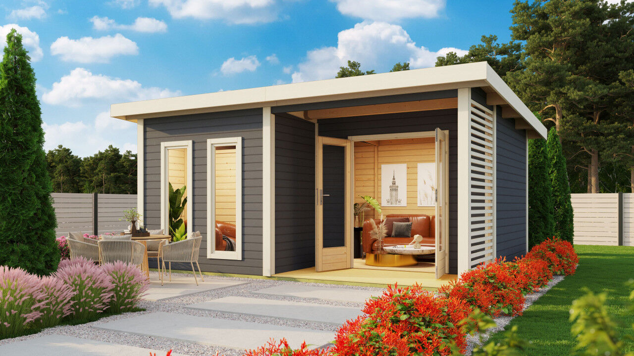 Saunahaus Mainburg 5 SET B terragrau