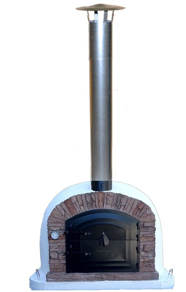 Holzbefeuerter Pizzaofen, Venturared 100 inkl. Kaminrohr und Regenhut, ohne Abdeckhaube, ohne Ofenzubehör, ohne Zubehörset, ohne Grillzubehör, ohne fahrbares Gestell