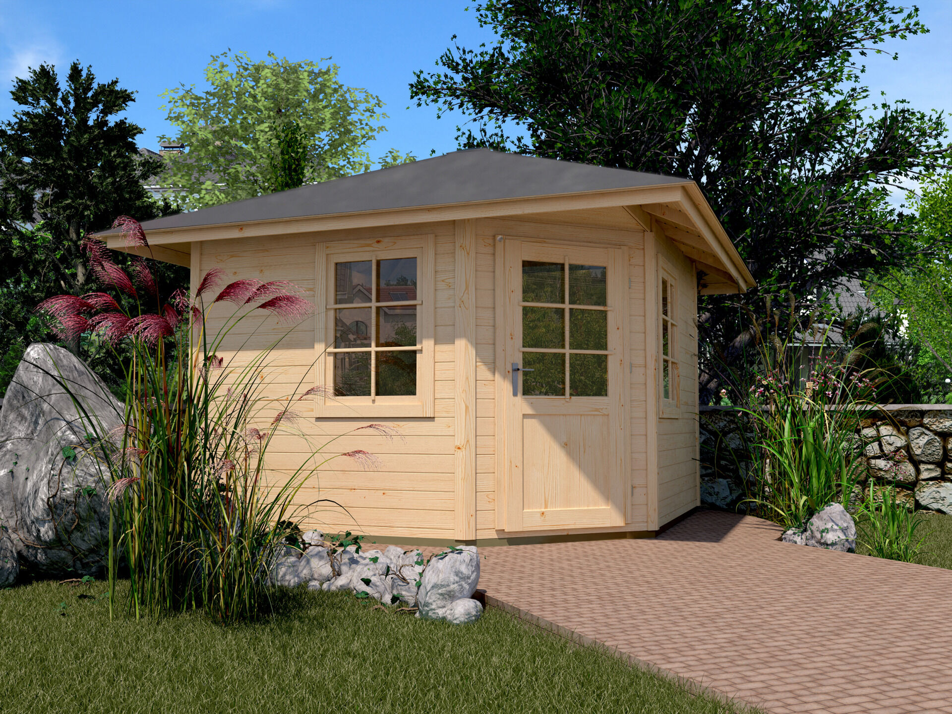 weka Gartenhaus 149 5-Eck 3,8x3,8m