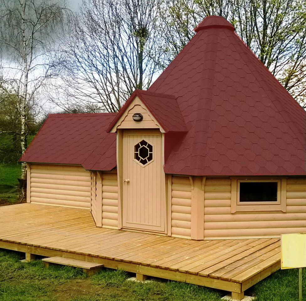 Finn Art Grillkota Elegance 25 m² mit 2,5 m Anbau rot