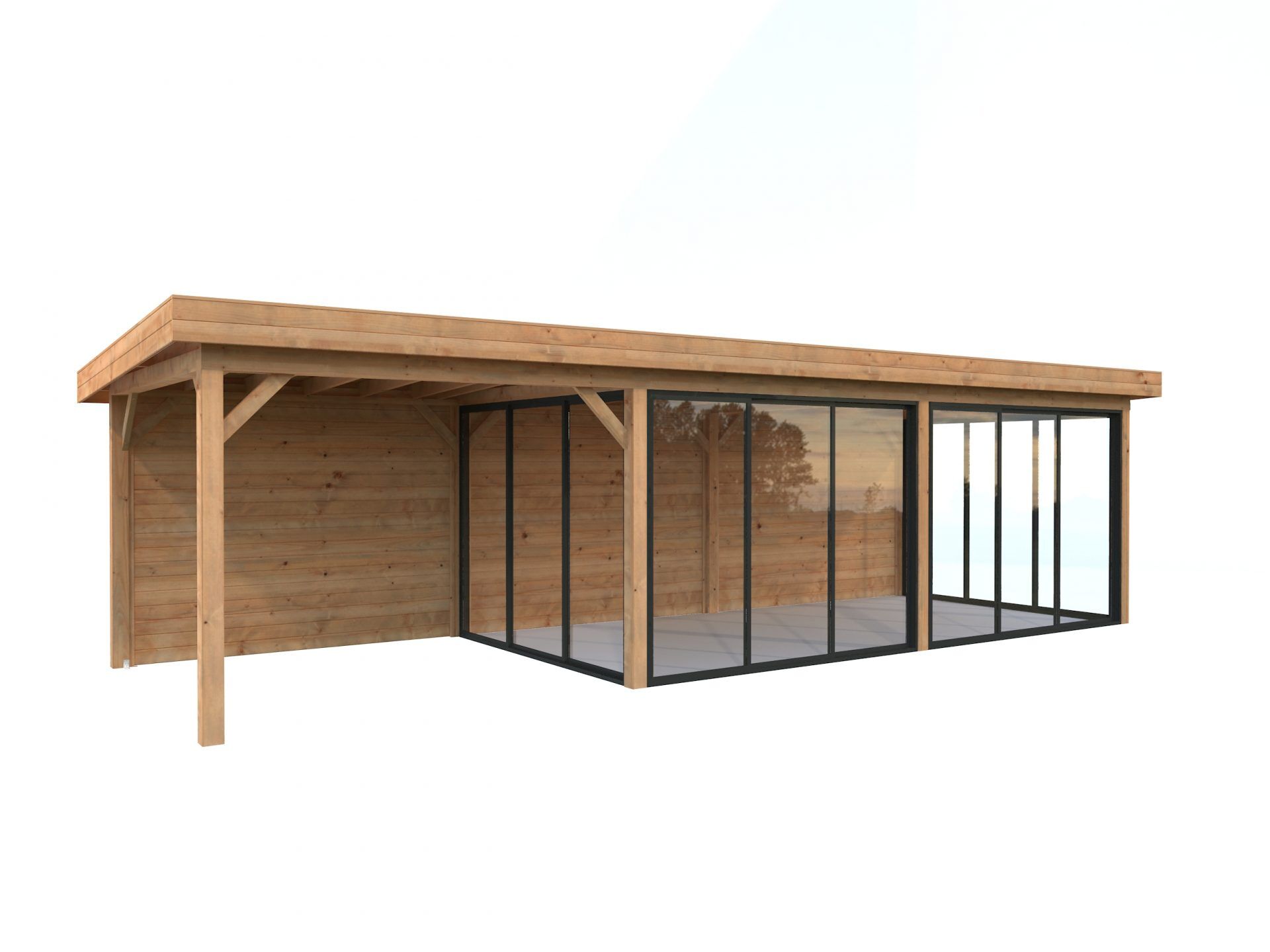 Palmako Modernes Gartenhaus Lenna 24,9 m² Set 718 Slide Plus