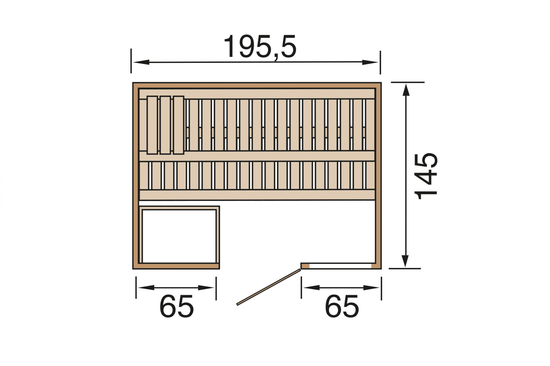 weka Premium-Massivholzsauna 45 mm BERGEN 1F, ohne Ofen, ohne Beleuchtung