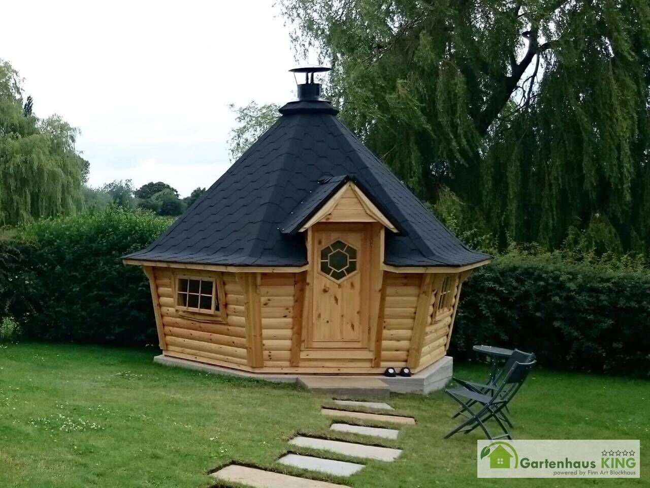 Grillkota Exklusiv 7 m² schwarz Frontansicht