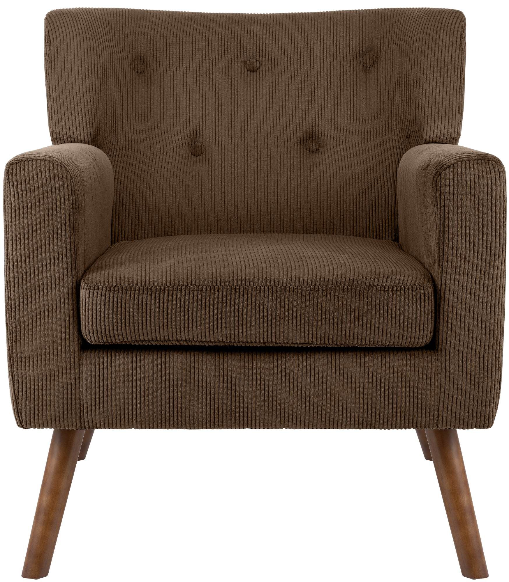 Sessel Kioni Cord, dunkelbraun