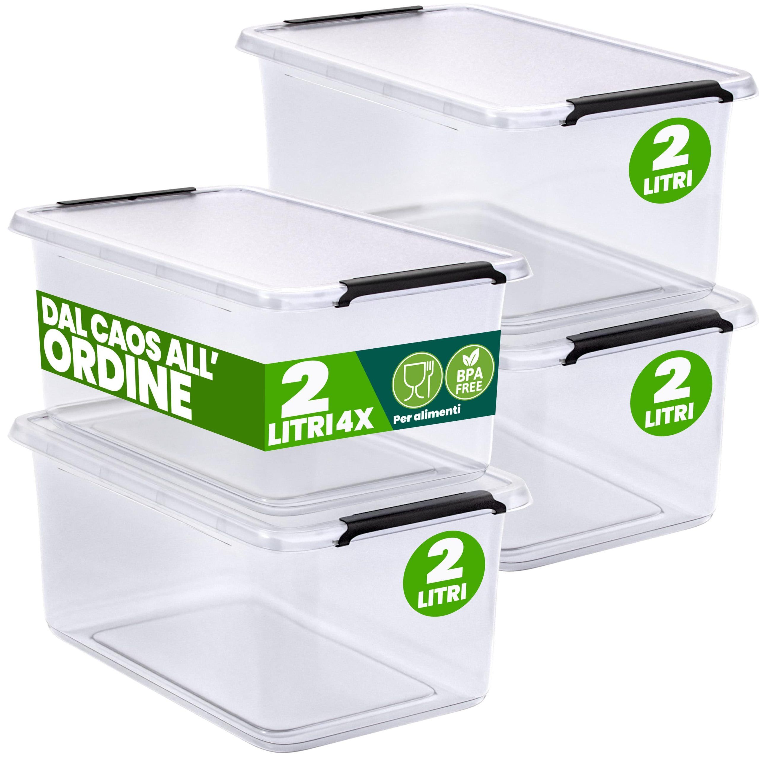 Aufbewahrungsbox 4er-Set 20x15x12cm 2L transparent stapelbar BPA-frei