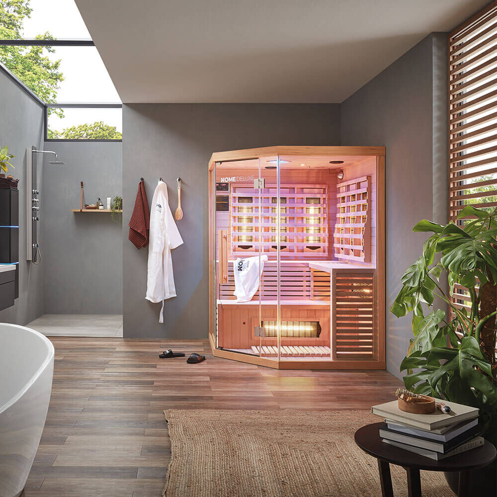 Infrarotkabine mit Vollspektrumstrahler SAHARA XXL - 150 x 150 cm für 4 Personen