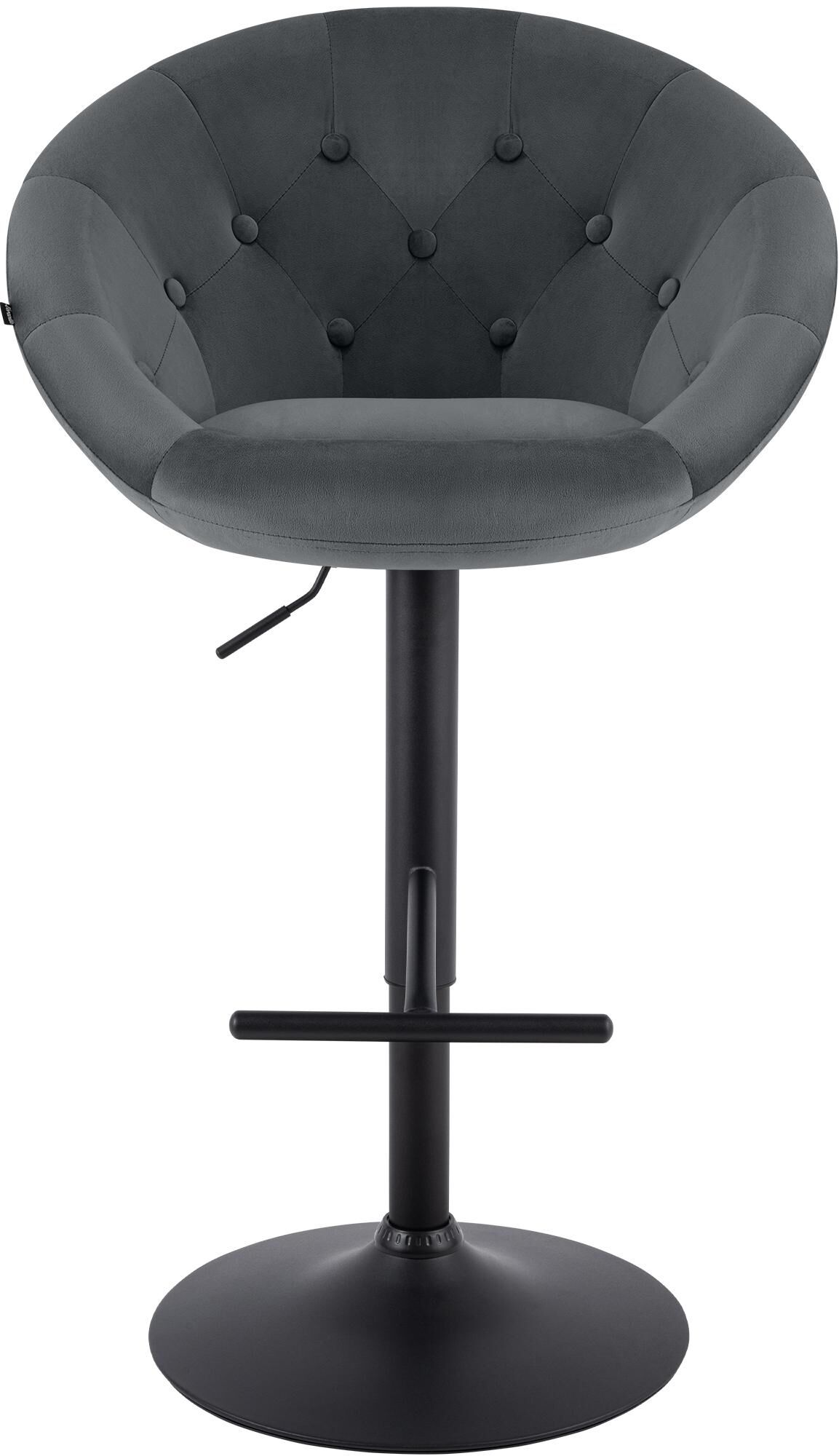 Barhocker London Samt schwarz, dunkelgrau