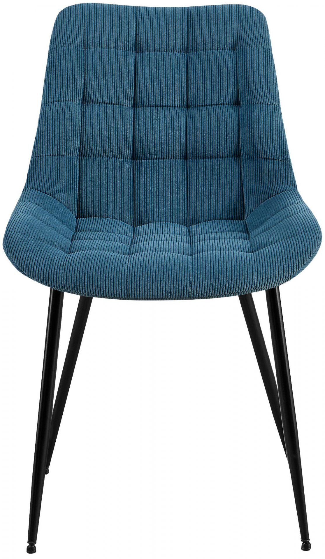 Esszimmerstuhl Sardna Cord, blau