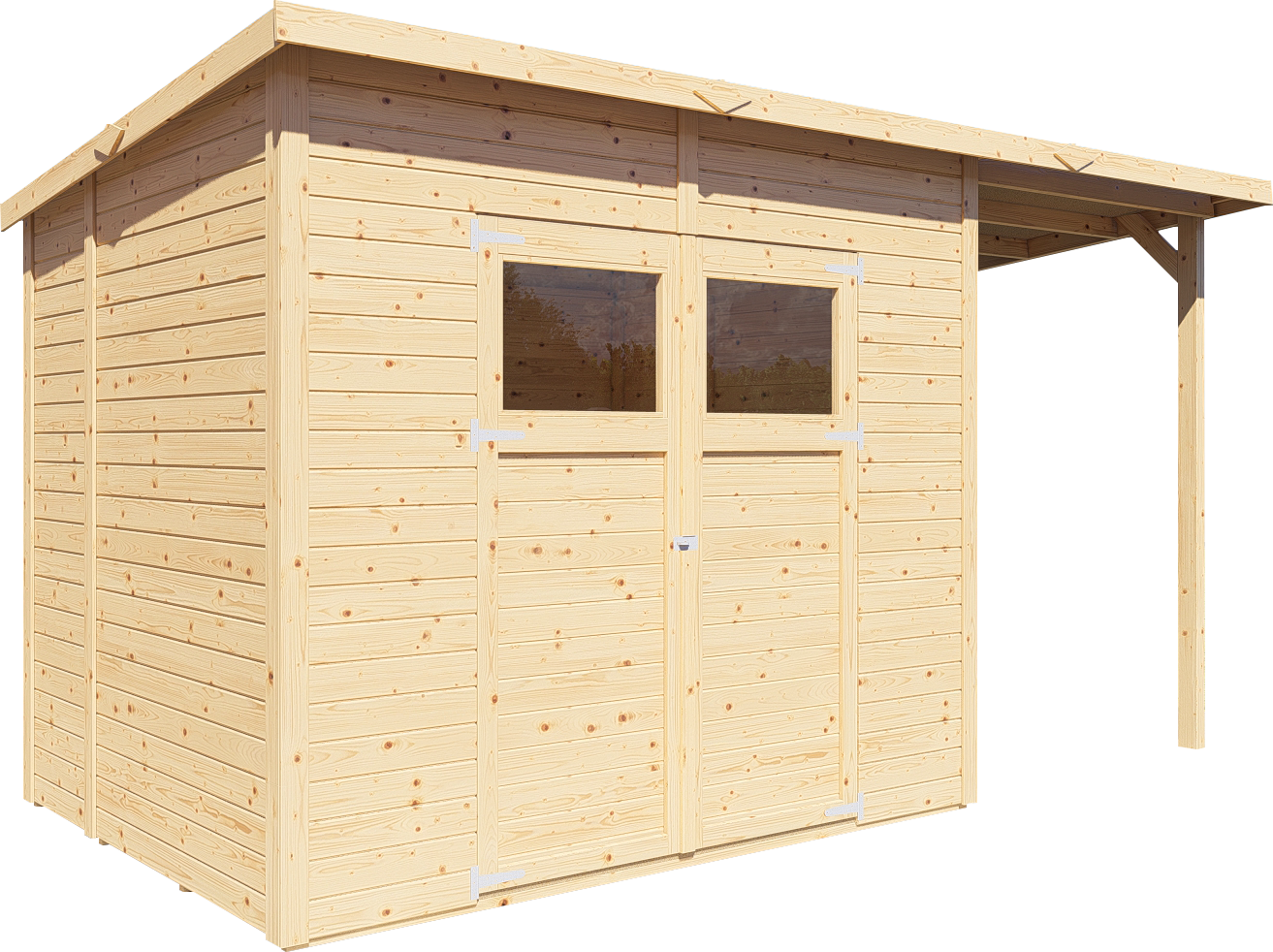 Gartenhaus Amrum 3 Plus naturbelassen 386 x 180 cm