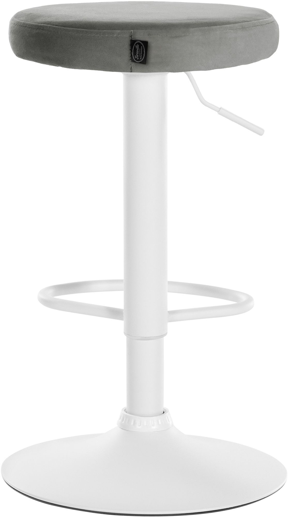 2er Set Barhocker Ponte Samt weiß, grau