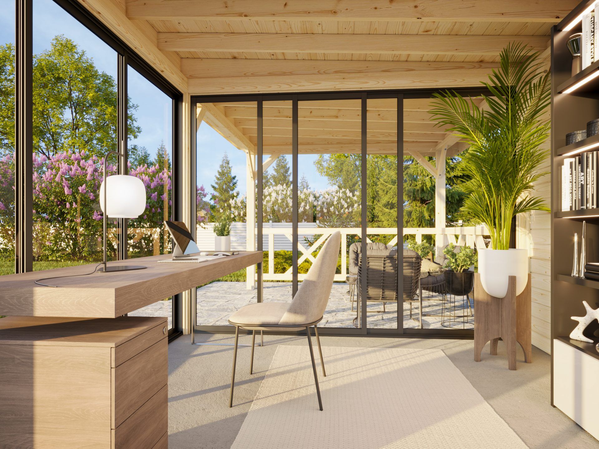 Palmako modernes Gartenhaus Lenna 16,6 m2 Set 404 Slide