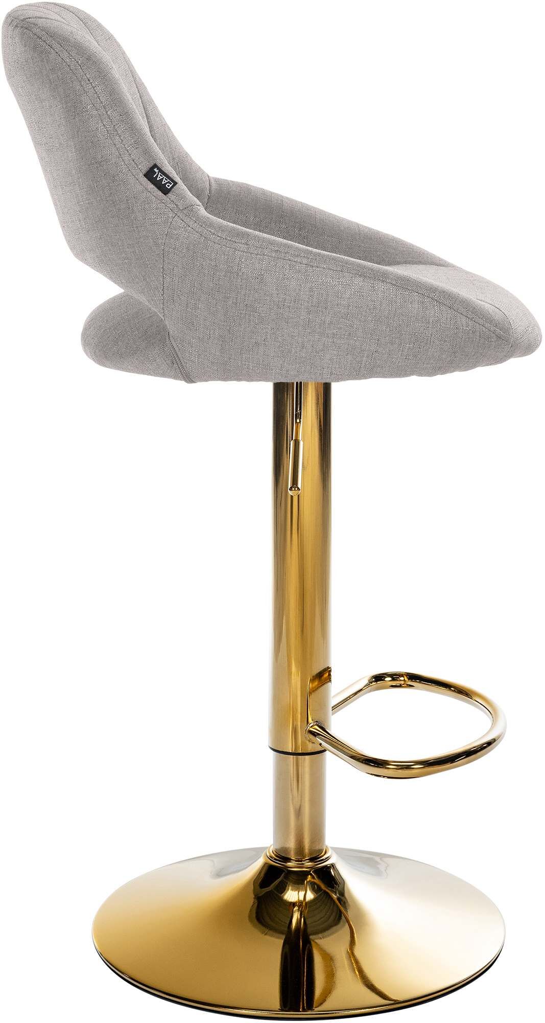 Barhocker Milet Stoff gold, grau