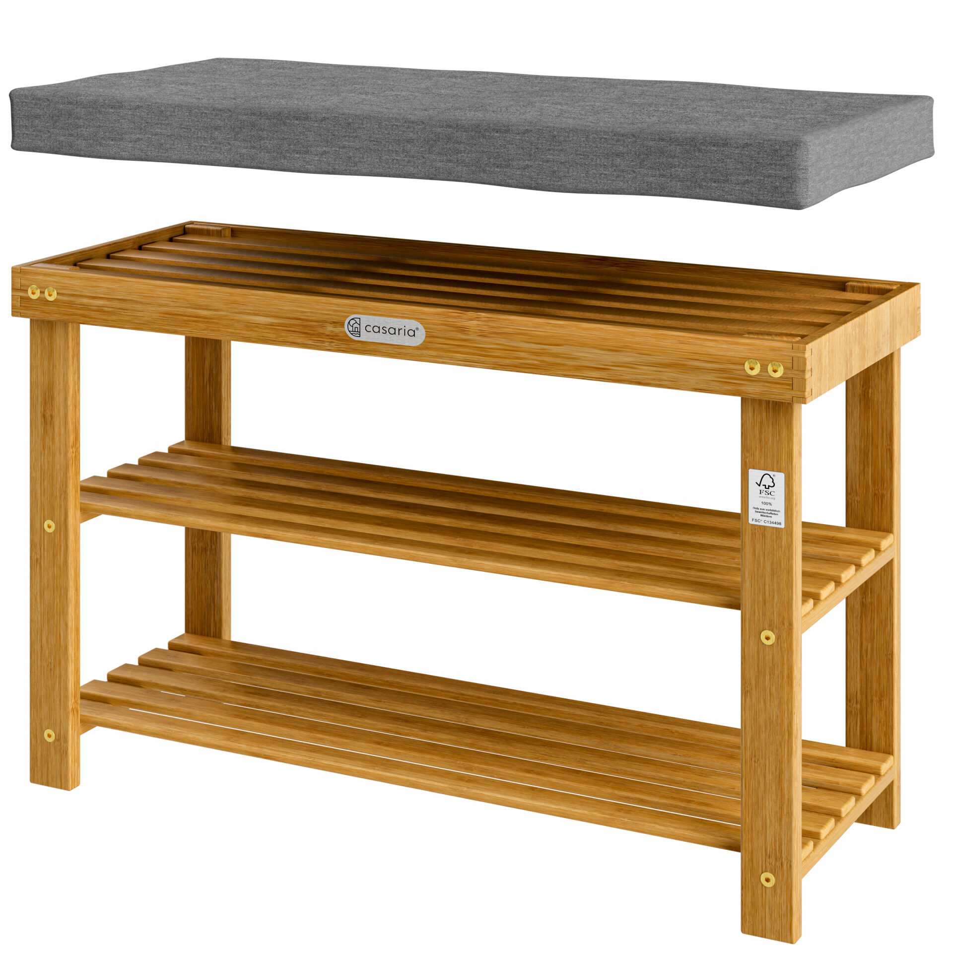 Schuhbank FSC®-zertifiziertes Akazienholz 90x30x48cm