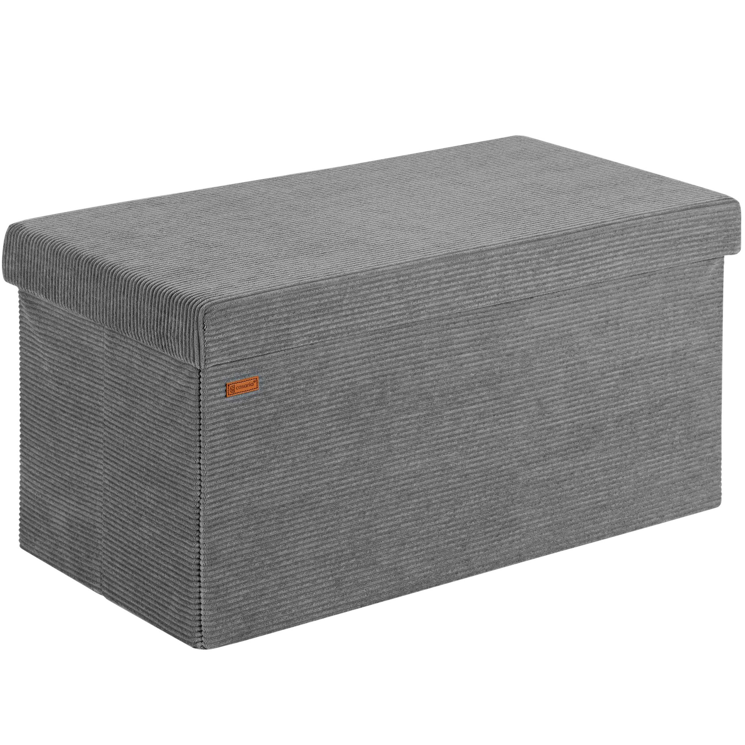 Sitzbank Anthrazit Cord 76x38x38cm MDF faltbar