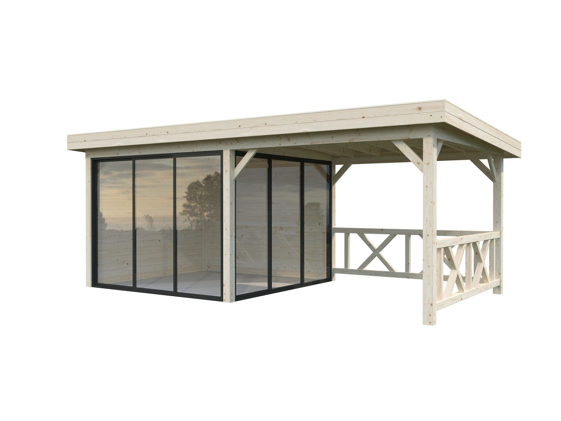 Palmako modernes Gartenhaus Lenna 16,6 m2 Set 403 Slide